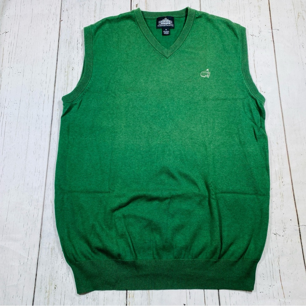 Clubhouse Collection Masters Golf Cotton Cashmere V Neck Sweater Vest